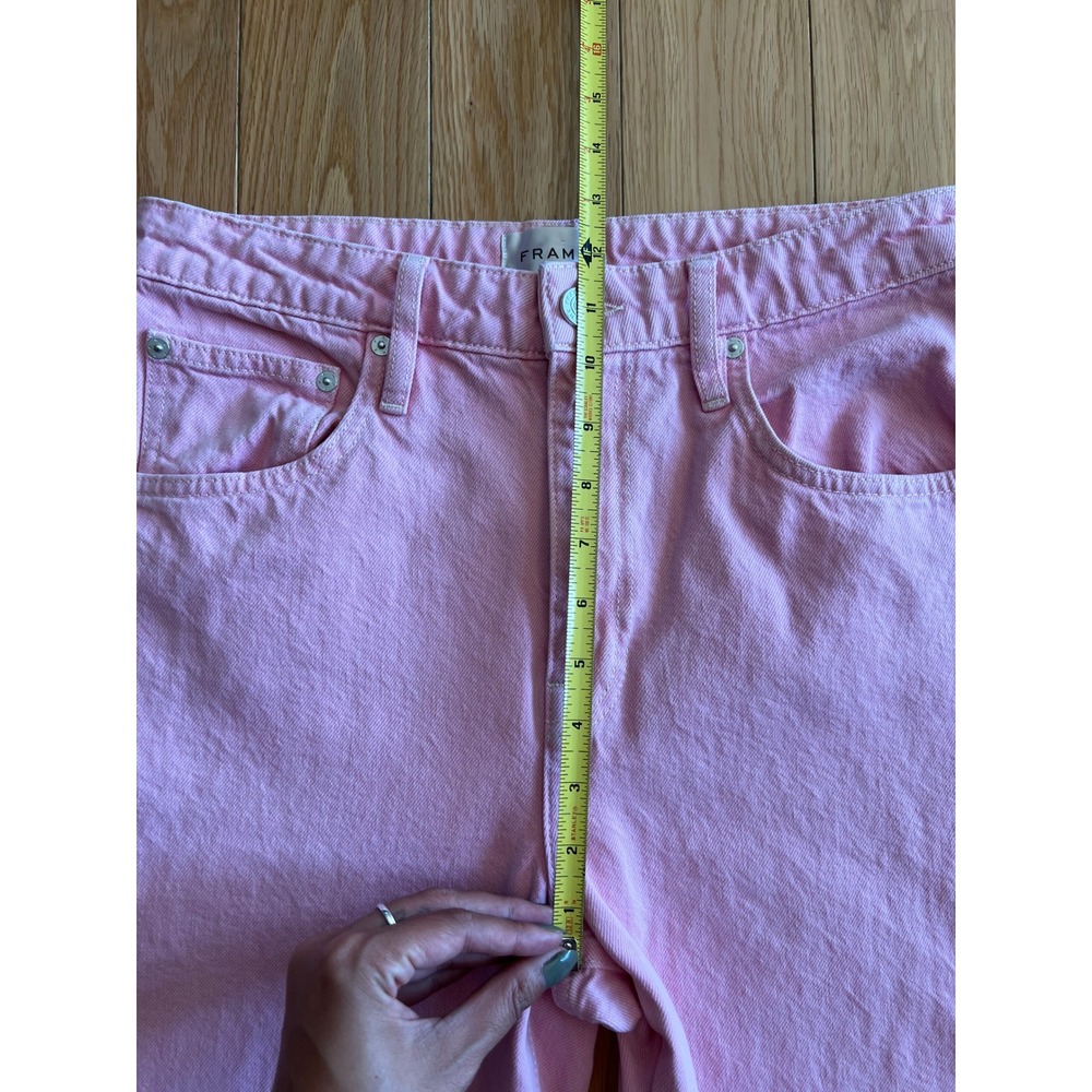 FRAME Long Barrel High Rise Denim Jeans Washed Dusty Pink Wide Leg Womens 26 - Picture 5 of 9